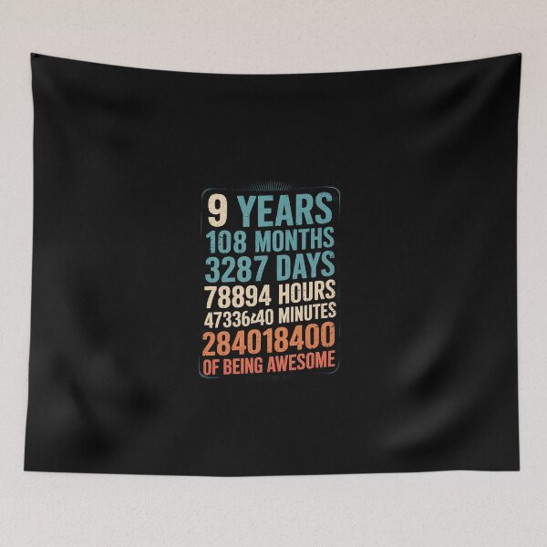 Item preview, 9 Years 108 Months Of Being Awesome Happy 9th Birthday  designed and sold by EllinoKlemo.