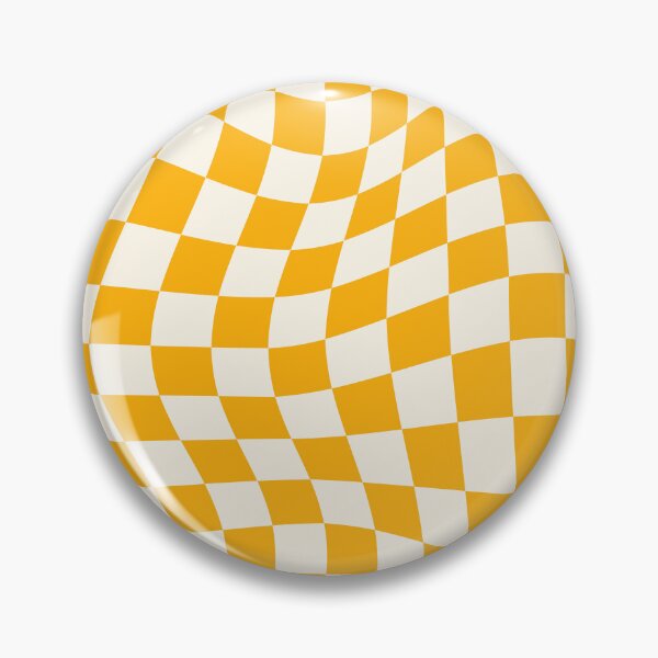 Item preview, Groovy Wavy Checkered Pattern Sticker | Retro Orange and Cream Checkerboard designed and sold by TheRosyCanvas.