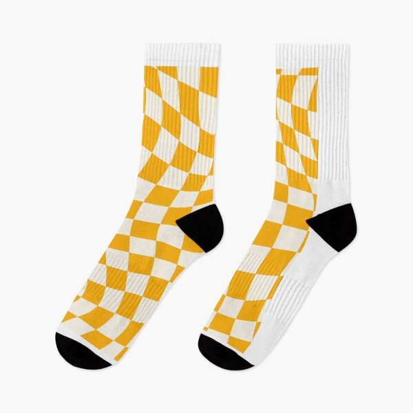 Item preview, Groovy Wavy Checkered Pattern Sticker | Retro Orange and Cream Checkerboard designed and sold by TheRosyCanvas.