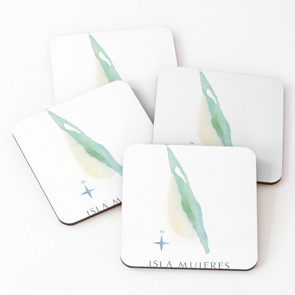 Item preview, Isla Mujeres Watercolor Map designed and sold by closettycoot.