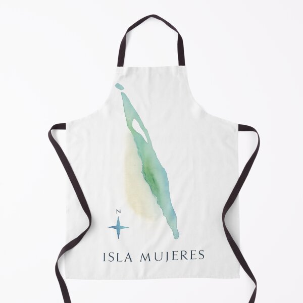Item preview, Isla Mujeres Watercolor Map designed and sold by closettycoot.