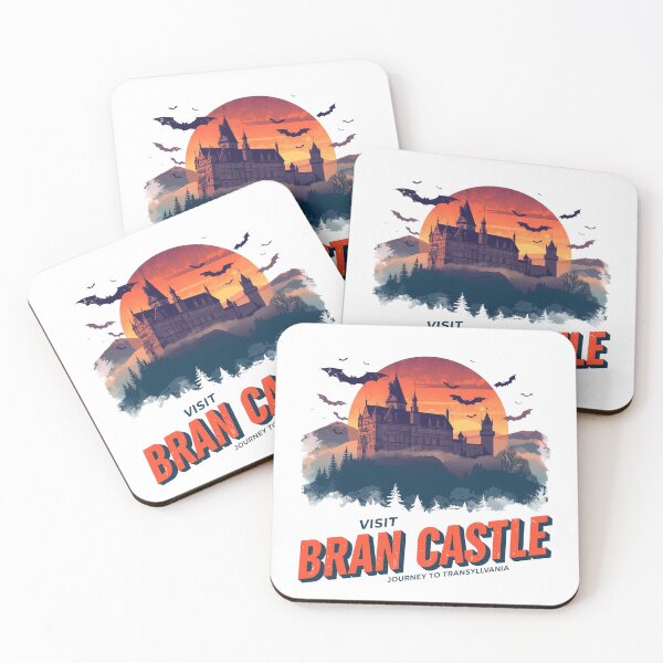Item preview, Visit Bran Castle Retro Travel Poster | Transylvania Souvenir Gift designed and sold by LoliDesignShop.