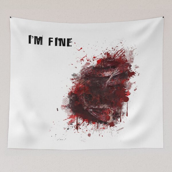Item preview, I'm Fine Bloody Gory Wound Funny Sarcastic Halloween Horror designed and sold by HenikaPonko.