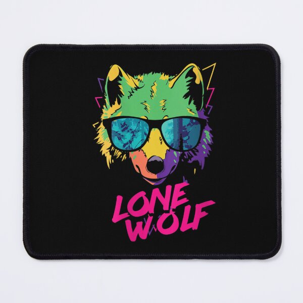 Item preview, Lone Wolf Retro 80s Vaporwave Style Neon Sunglasses designed and sold by HenikaPonko.