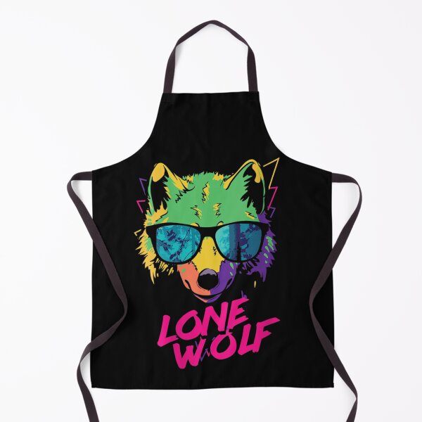 Item preview, Lone Wolf Retro 80s Vaporwave Style Neon Sunglasses designed and sold by HenikaPonko.