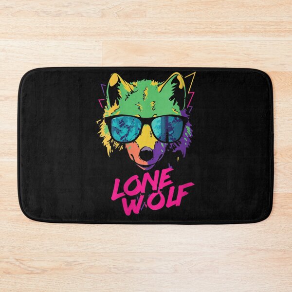 Item preview, Lone Wolf Retro 80s Vaporwave Style Neon Sunglasses designed and sold by HenikaPonko.