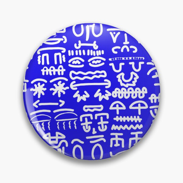 Item preview, Electric Blue Doodle Pattern – Abstract Hand-Drawn Faces Design designed and sold by felipemaldonadoart.