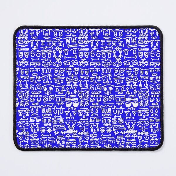 Item preview, Electric Blue Doodle Pattern – Abstract Hand-Drawn Faces Design designed and sold by felipemaldonadoart.