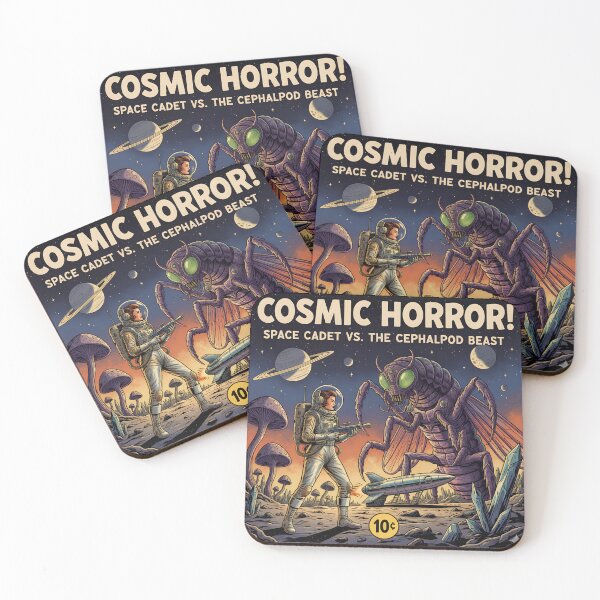 Item preview, Cosmic Horror! Space Cadet vs. The Cephalopod Beast (Vintage Sci-Fi Pulp Art) designed and sold by Retro Occult.