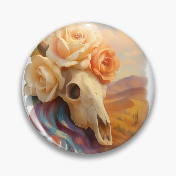 Item preview, Desert Rose Reverie – Georgia O’Keeffe Inspired Skull & Flowers designed and sold by closettycoot.