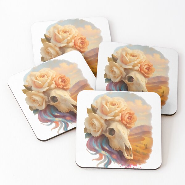 Item preview, Desert Rose Reverie – Georgia O’Keeffe Inspired Skull & Flowers designed and sold by closettycoot.