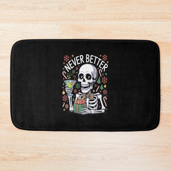 Item preview, Chritstmas skeleton santa hat coffee never better designed and sold by VladoZork.
