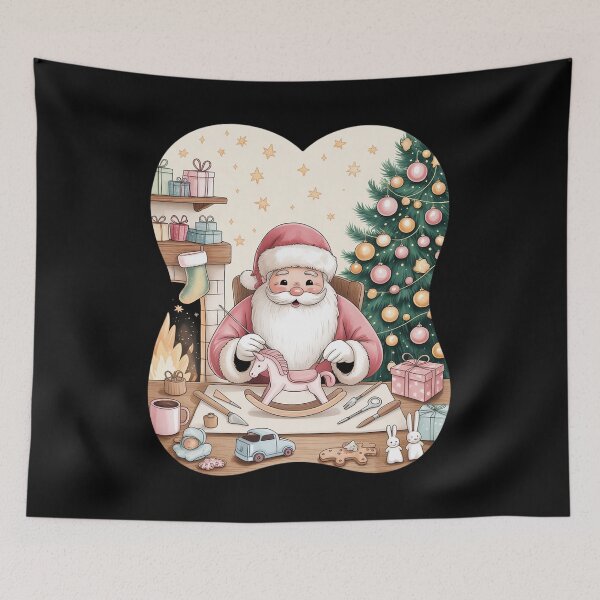 Item preview, Coquette Pink Santa Christmas Cute Girly Santa Workshop designed and sold by RayArmstrong.