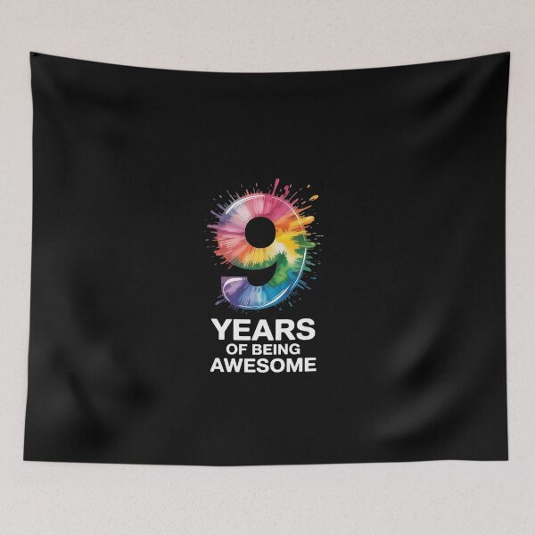 Item preview, 9 YEARS OF BEING AWESOME 9TH BIRTHDAY'  designed and sold by EllinoKlemo.