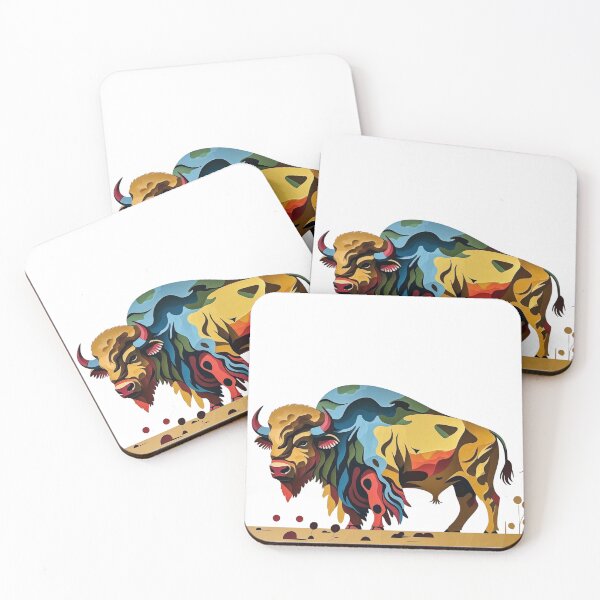 Item preview, Abstract Bison Art: Colorful Wildlife Buffalo Pop Art Graphic designed and sold by Caira-Design.
