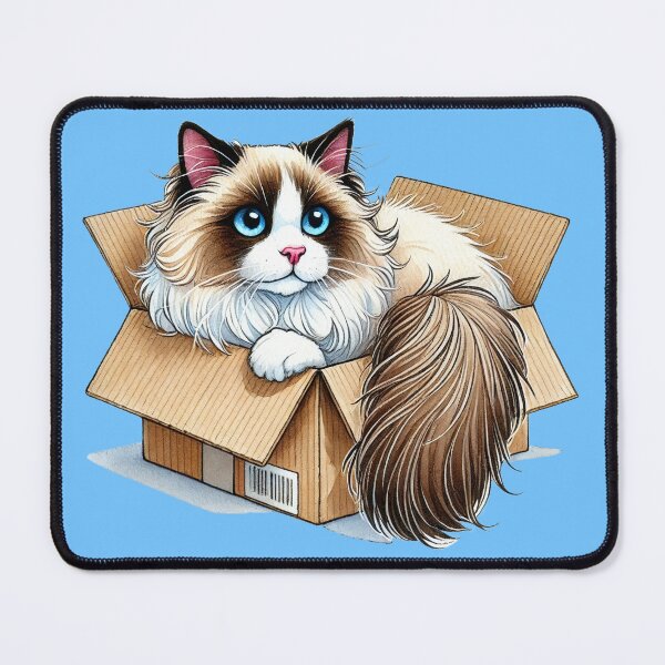 Item preview, Ragdoll Cat In A Cardboard Box designed and sold by Lion and Lamb Design.