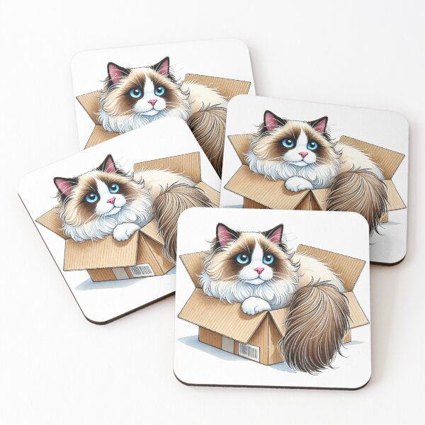 Item preview, Ragdoll Cat In A Cardboard Box designed and sold by Lion and Lamb Design.