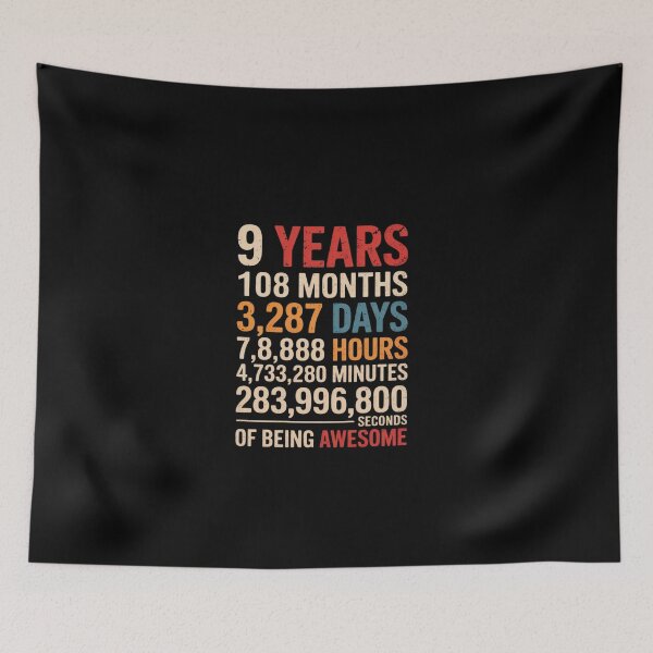 Item preview, 9 Years of Being Awesome Months, Days, Minutes 9th Birthday  designed and sold by EllinoKlemo.