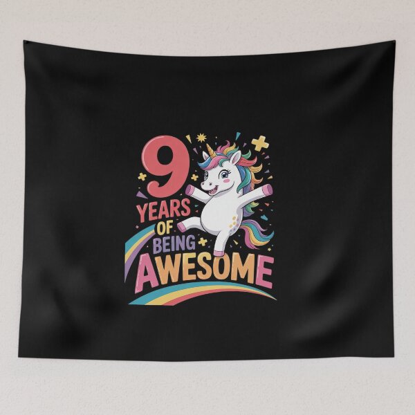 Item preview, 9 Years Of Being Awesome Unicorn 9th Birthday Girls Kids  designed and sold by EllinoKlemo.