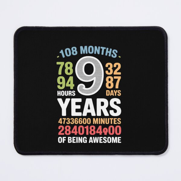 Item preview, 9th Birthday 9 Years Old 108 Months designed and sold by EllinoKlemo.