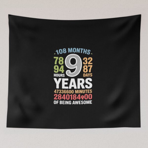 Item preview, 9th Birthday 9 Years Old 108 Months  designed and sold by EllinoKlemo.