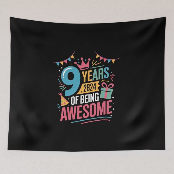 Item preview, 9th Birthday For Girls 9 Years Old Being Awesome  designed and sold by EllinoKlemo.