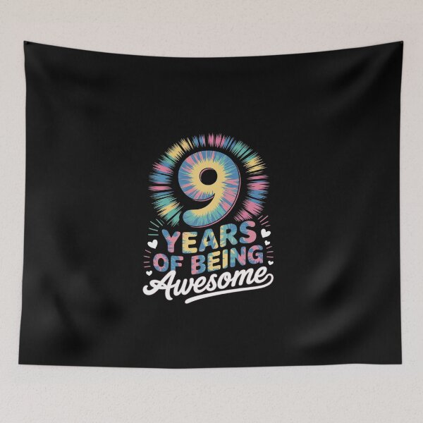 Item preview, 9th Birthday Idea Tie-Dye 9 Year Of Being Awesome  designed and sold by EllinoKlemo.