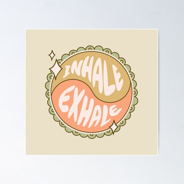 Item preview, Inhale Exhale - Cute Yoga Typography Design designed and sold by nineFlorals.