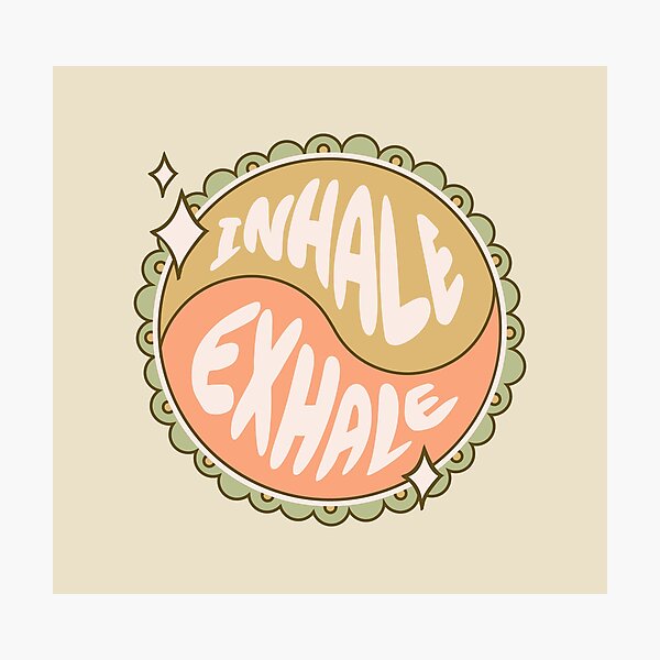Item preview, Inhale Exhale - Cute Yoga Typography Design designed and sold by nineFlorals.