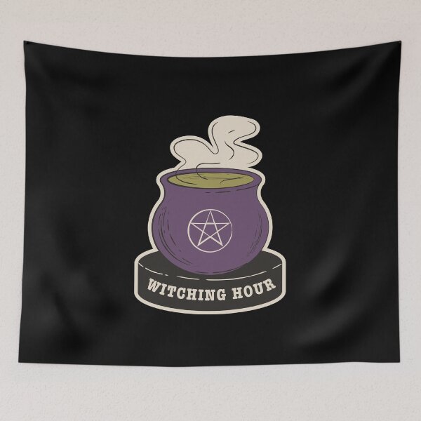 Item preview, Witching Hour Cauldron Sticker | Vintage Witchcraft and Halloween Magic Design designed and sold by FestivityFinds.