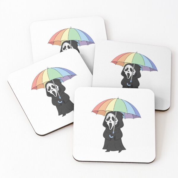Item preview, Scream umbrella meme movie ghostface ghost face parody weird love pink designed and sold by CheeseBlueprint.