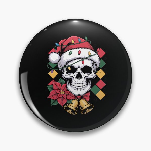 Item preview, Christmas Skull  Santa Hat Gothic Holiday Sublimation designed and sold by HaileyRobel.