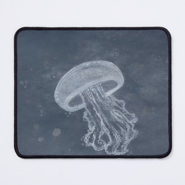 Item preview, Jellyfish in Mystic Grey : A grey scale drawing and Watercolour painting designed and sold by Art-by-Nade.