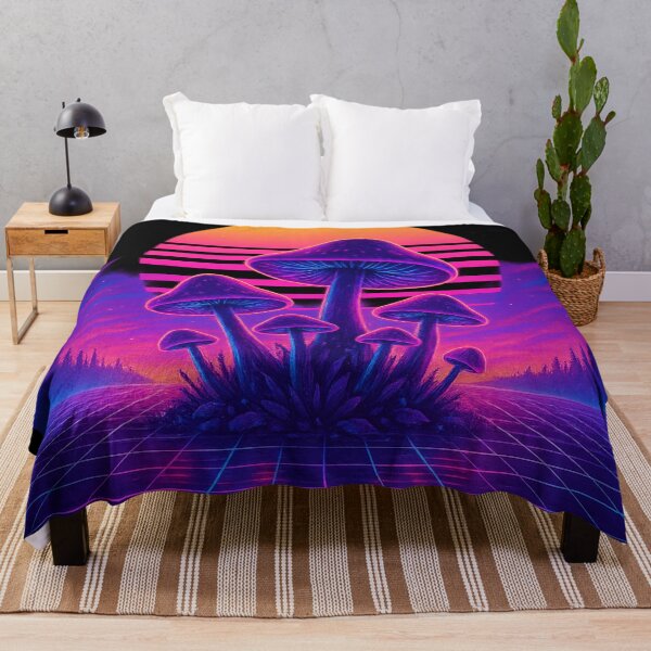 Item preview, Electric Dreams – 1980s Synthwave Psychedelic Mushroom designed and sold by getpressedshirt.