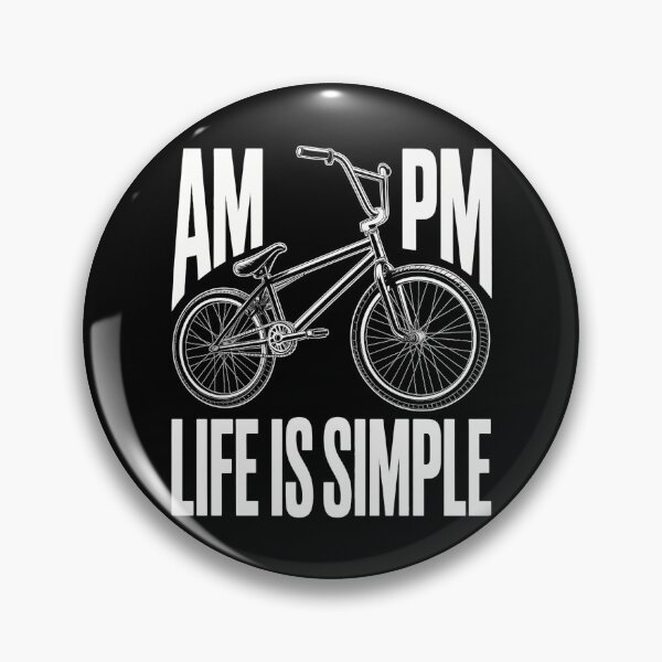 Item preview, AM PM Life Is Simple Distressed Retro BMX Rider designed and sold by HellD3vil-Art.