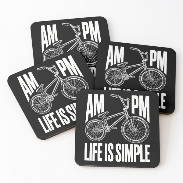 Item preview, AM PM Life Is Simple Distressed Retro BMX Rider designed and sold by HellD3vil-Art.