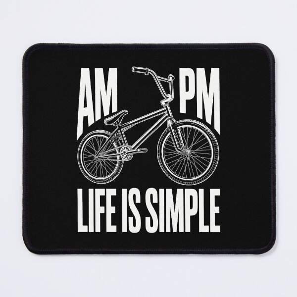 Item preview, AM PM Life Is Simple Distressed Retro BMX Rider designed and sold by HellD3vil-Art.