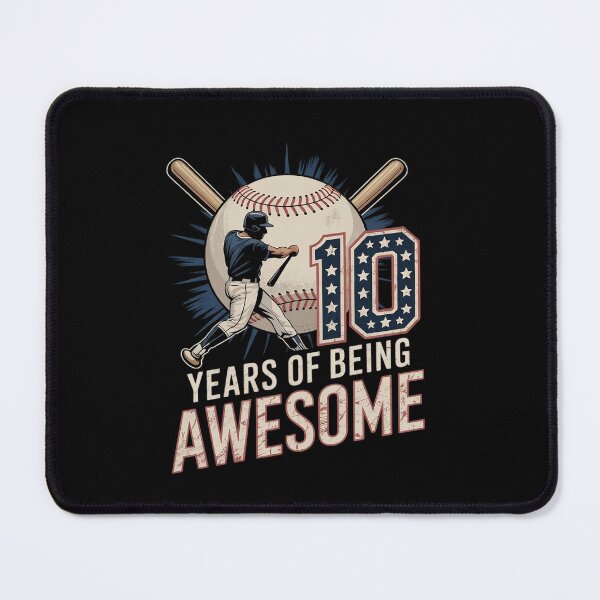 Item preview, 10 YEARS OF BEING AWESOME BASEBALL 10TH BIRTHDAY  designed and sold by EllinoKlemo.