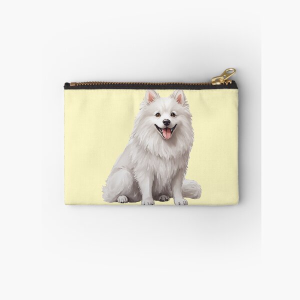 Item preview, American Eskimo Dog White Fluffy Puppy Watercolor (yellow) designed and sold by Magnolia Valley Art.