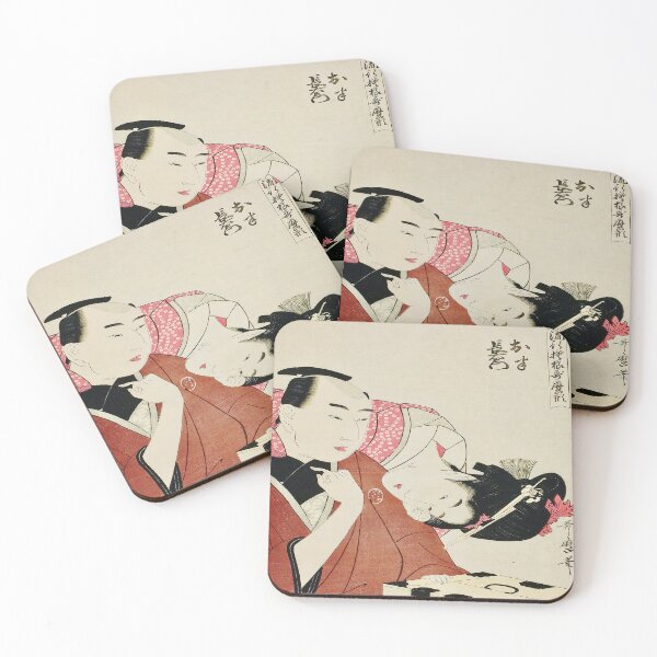 Item preview, Ohan and Choemon, from “Fashionable Patterns in Utamaro Style (Ryuko moyo Utamaro-gata)”, c.1798–99 designed and sold by UBU-space.