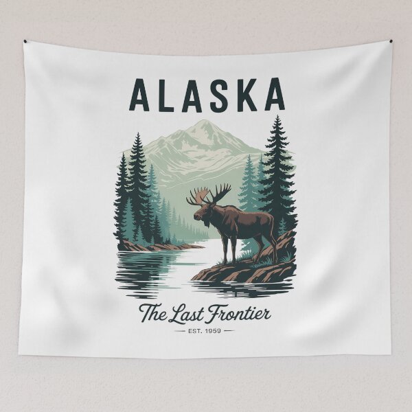 Item preview, Alaska Graphic - The Last Frontier Wilderness Nature Mountain designed and sold by PunkNation-Arts.