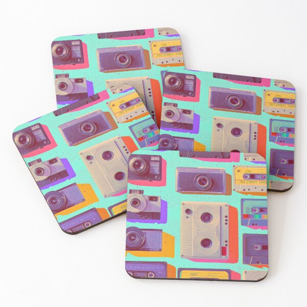 Item preview, Retro Media Pattern - Vintage Cameras, Cassette Tapes & 80s Pop Art designed and sold by SaadArtCo.