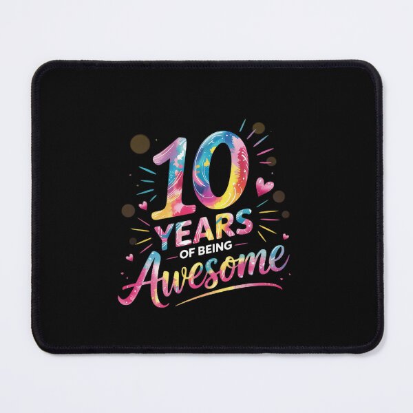 Item preview, 10th Birthday 10 Years Being Awesome Bday Girls Boys Kids  designed and sold by EllinoKlemo.