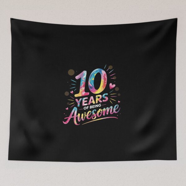 Item preview, 10th Birthday 10 Years Being Awesome Bday Girls Boys Kids  designed and sold by EllinoKlemo.