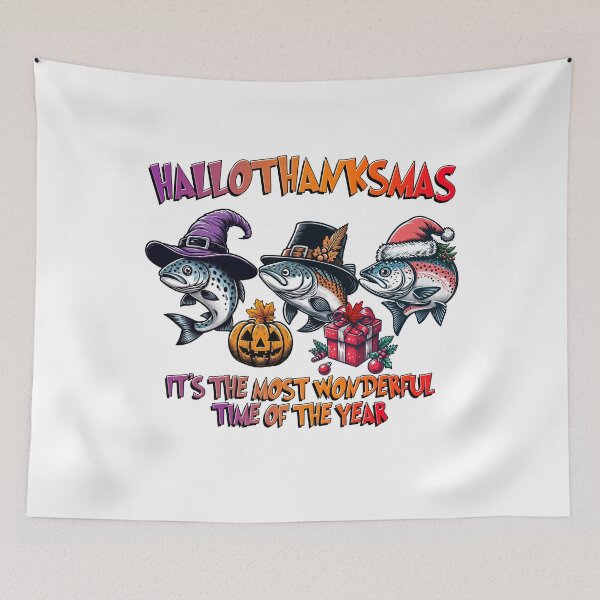 Item preview, Fishing Salmon Halloween Thanksgiving Christmas  designed and sold by doodIllustrate.