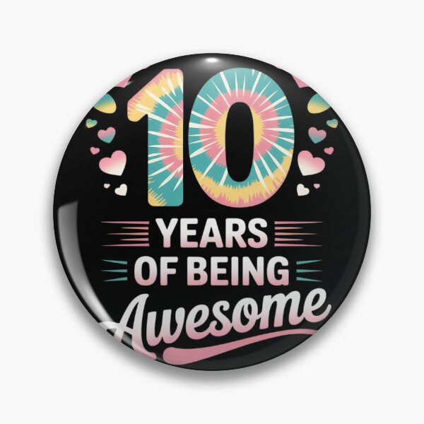 Item preview, 10th Birthday  Idea Tie-Dye 10 Year Of Being Awesome  designed and sold by KonstanKoraner.