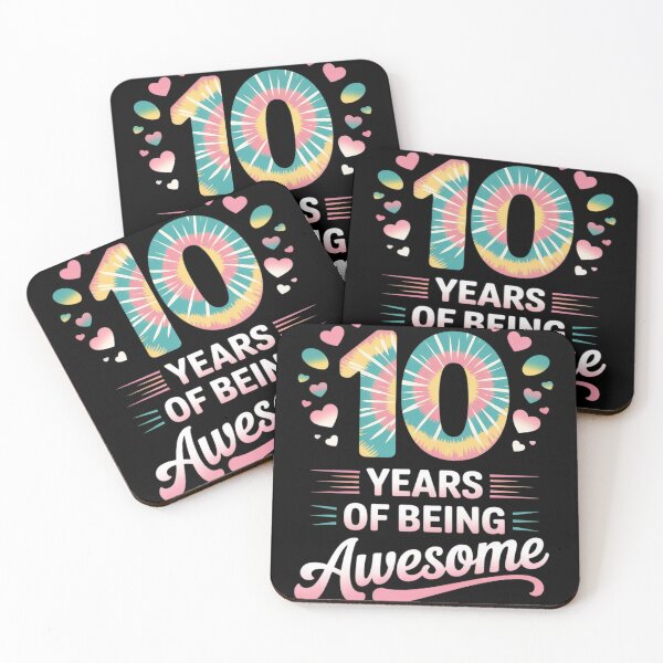 Item preview, 10th Birthday  Idea Tie-Dye 10 Year Of Being Awesome  designed and sold by KonstanKoraner.