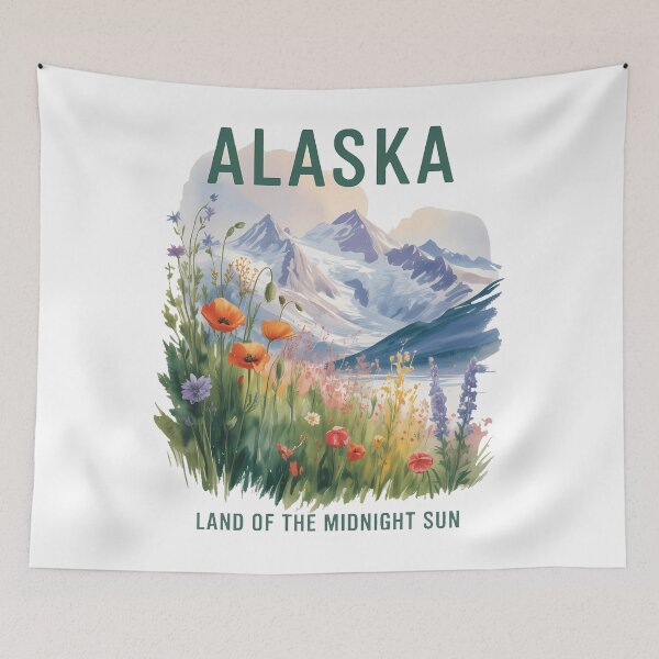 Item preview, Alaska Mountains Wildflowers Souvenir designed and sold by PunkNation-Arts.
