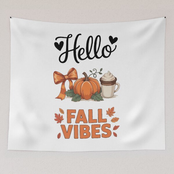 Item preview, Hello Fall Vibes Autumn Pumpkin Bow Coffee Cozy Fall Cute Seasonal designed and sold by Moon-Ape.