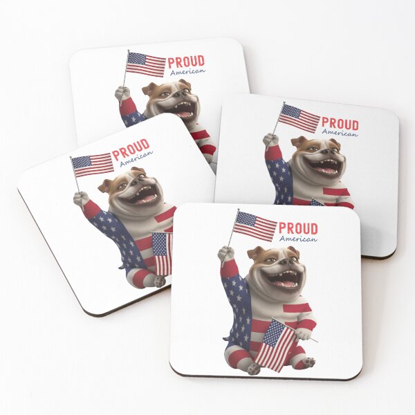 Item preview, Bulldog Proud American T-Shirt designed and sold by insiyah7253.